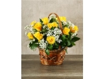 Sunny Roses - 12 Stems In Basket